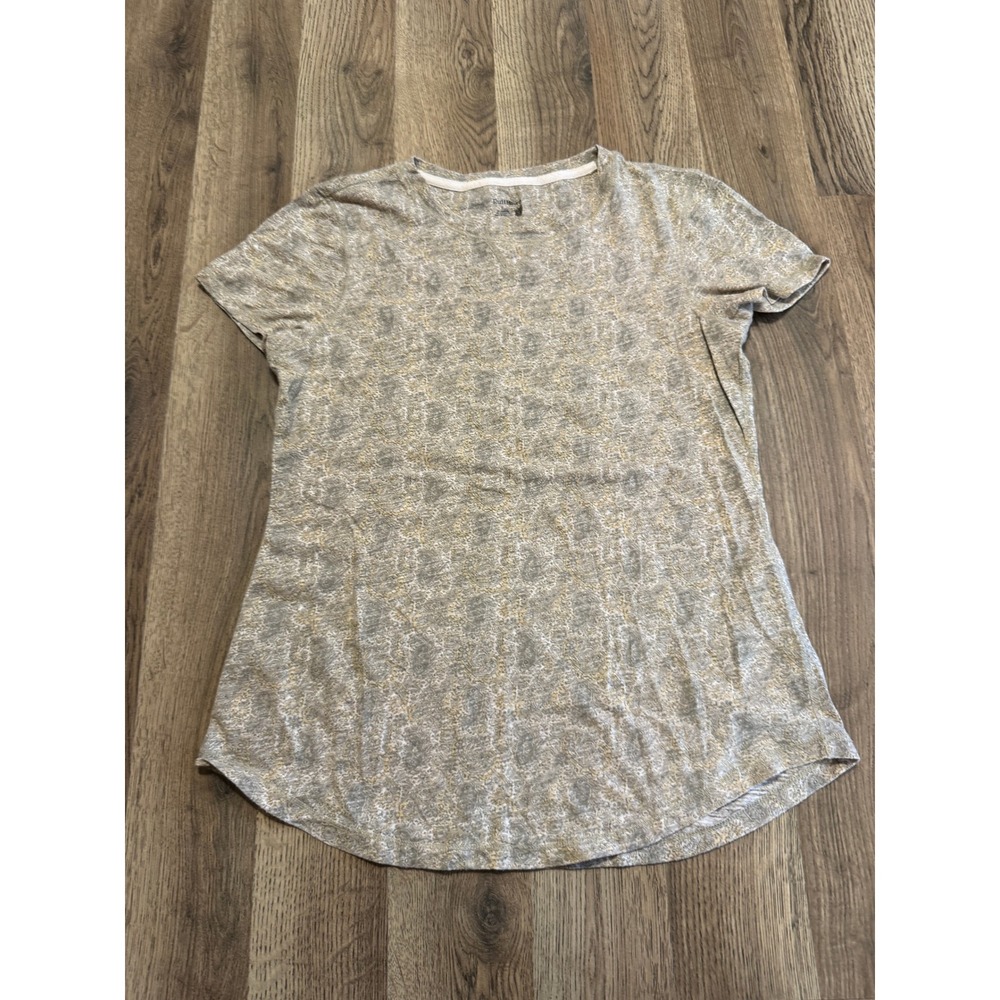 RuffHewn T-Shirt Womens Small Gray Paisley Tee Casual Excellent